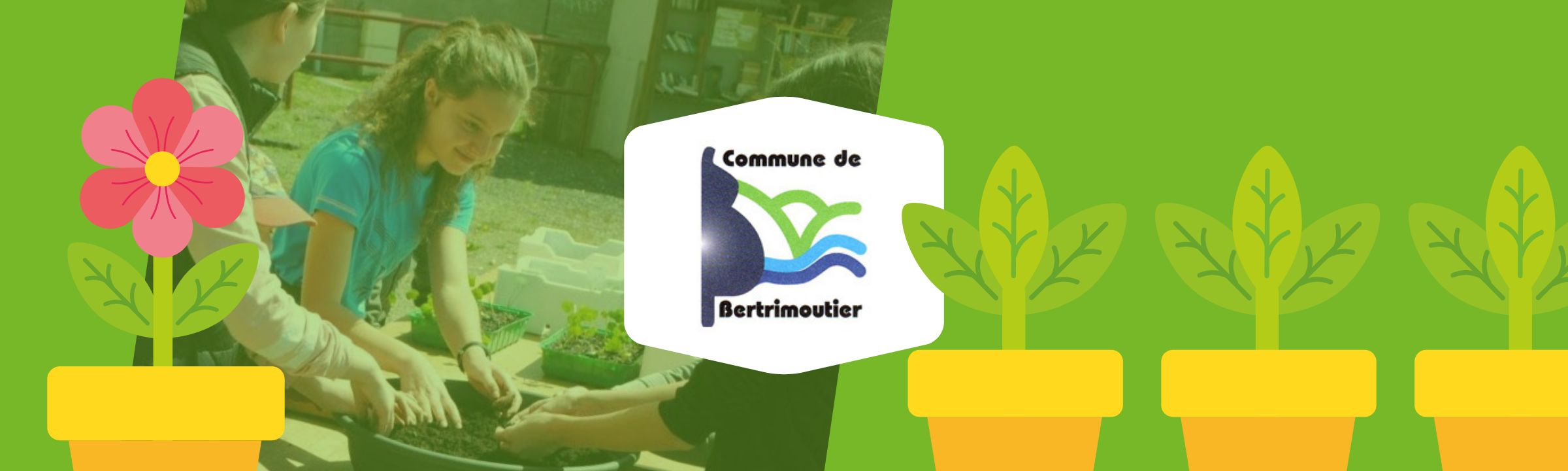 Rempotage sous le soleil pour les jeunes jardiniers à Bertrimoutier !